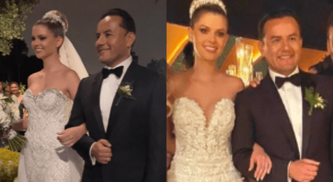 Brunella Horna y Richard Acuña reciben elogios por servir aguadito tras festejar su matrimonio: 