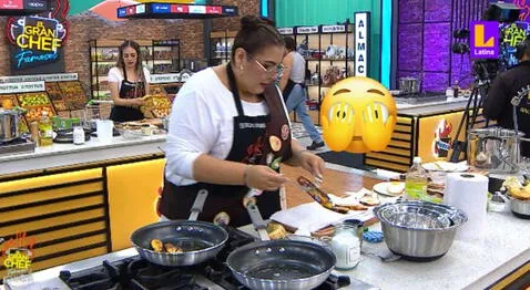  Mónica Torres en 'El gran chef famosos: la revancha'. Foto: captura Latina<br><br>    