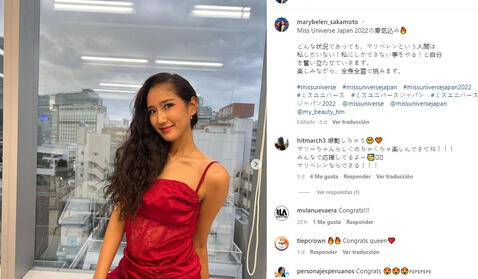 Mary Belén Sakamoto, de padre peruano, se coronó Miss Universo Japón 2022