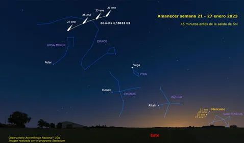 Comet spotted in the northern hemisphere before dawn.  Photo: Royal Astronomical Observatory of Madrid