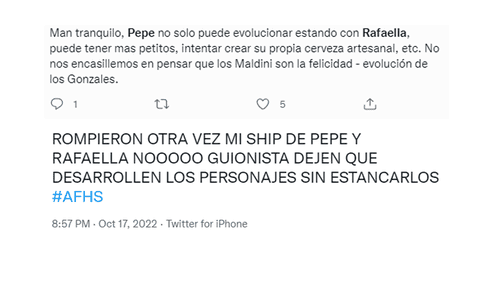 <em> Reacciones de los usuarios ante la separación de Pepe y Rafaella en AFHS. Foto: composición LOL/ Twitter </em>   