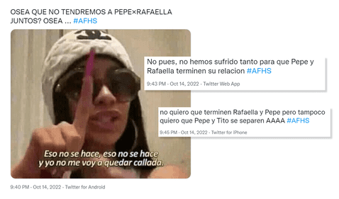 <em> Reacciones de los usuarios ante la separación de Pepe y Rafaella en AFHS. Foto: composición LOL/ Twitter </em>   