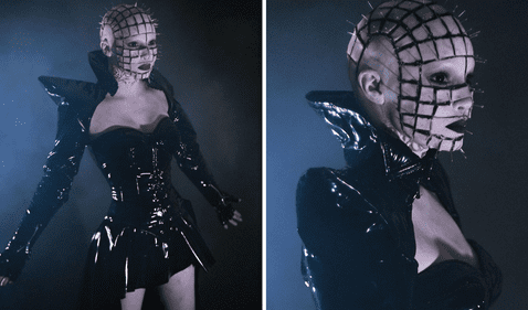 <em> Belinda como Hellraiser pinhead. Foto: composición LOL/ Instagram: @belindapop</em>   