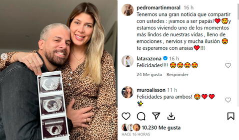  14.10.2023 | Pedro Moral y Fabiola Garavito anuncian embarazo. Foto: Pedro Moral Instagram<br><br>    