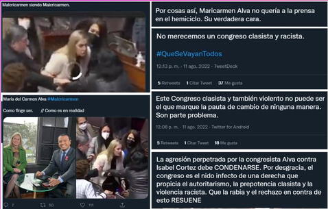 Reacciones al altercado de María del Carmen Alva e Isabel Cortez | Foto: Captura de Twitter   