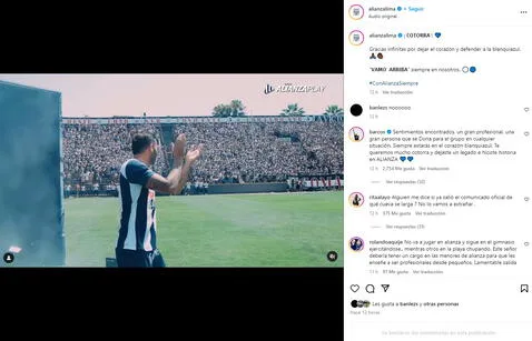 Hernn Barcos se despidi de Mguez en redes sociales. Foto: Instagram. 