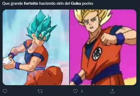 Comparan a Goku de Fortnite con su versión Anime | Foto: Twitter   