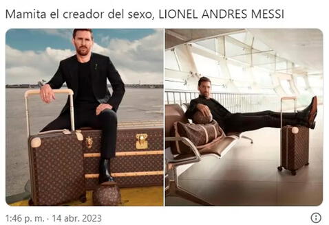 Lionel Messi modela para Louis Vuitton y usuarios enloquecen con curioso memes