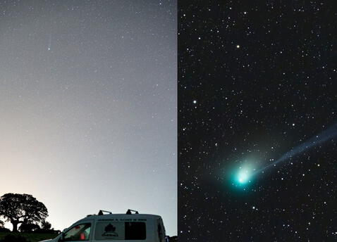 The 'Green Comet' Captured Over Salamanca, Spain.  Photo: Oscar Martin Masonero