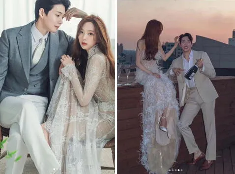  Yoonjo y Kim Dong Ho en sus fotos preboda. Foto: Yoonjo y Kim Dong Ho Instagram<br><br>    