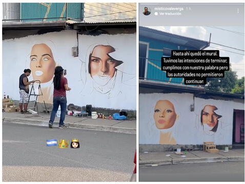  El mural en honor de Sheynnis Palacios, Miss Universo 2023, fue borrado. Foto: captura Torch Místico Instagram<br><br>    