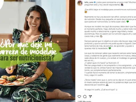 Vanessa Tello revealed in 2021 the reasons why she left her career as a model to focus on her profession.  Photo: capture Instagram / @tello_vane