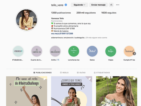 Vanessa Tello is focused on her social networks.  Photo: Instagram