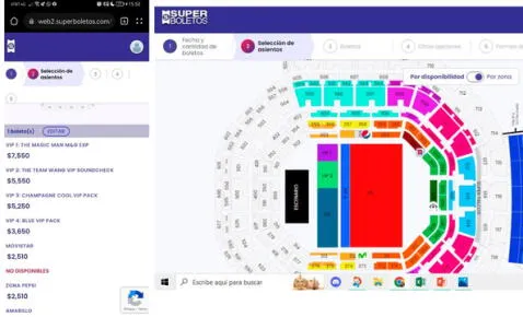 Map And Prices Leaked On Ticket Purchase Site For Jackson Wang Concert In Mexico.  Photo: Capture/Twitter   