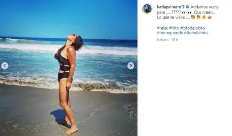   Katia Palma shows a new figure in a swimsuit.  Photo: Screenshot   