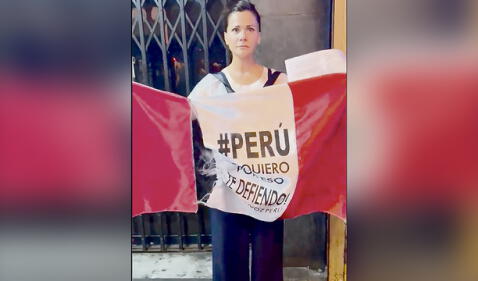  Testimonio. Actriz Mónica Sánchez: “Así quedó mi bandera esta noche, después de la represión irracional e injustificable que hoy nos tocó vivir”. Foto: difusión 