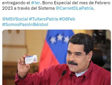 La página Somos Venezuela informó que la entrega del subsidio se dará en los próximos días. Foto: MSVEnLinea/ Twitter   