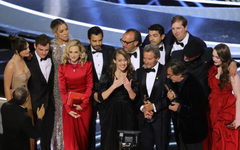   cast of "coda" at the Oscars.  Photo: Europafam   