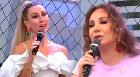 Janet Barboza and Belén Estevez fight in América Hoy live.  Photo: Wapa composition/Youtube capture/América TV   