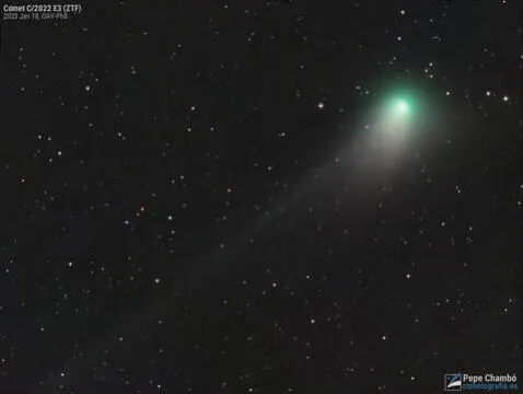 Comet C/2022 E3 (Ztf) Was Photographed On January 18, When The Star Emitted A Brightness Of Magnitude 6.  Photo: Pepe Chambo / Comet