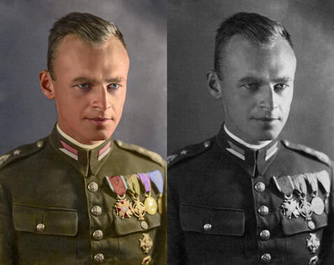 Pilecki como capitán del ejército polaco. Foto: Wikipedia   