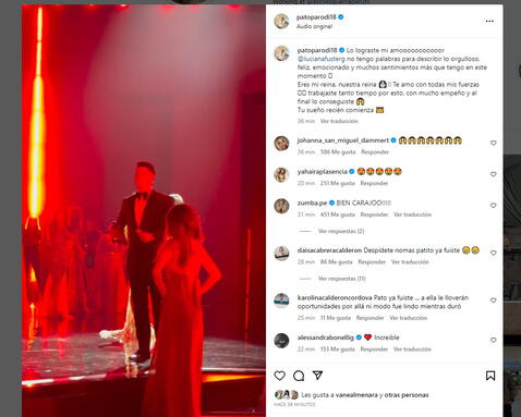 "Tu sueño recién comienza", así cerró Patricio Parodi su dedicatoria a Luciana Fuster. Foto: Instagram.   