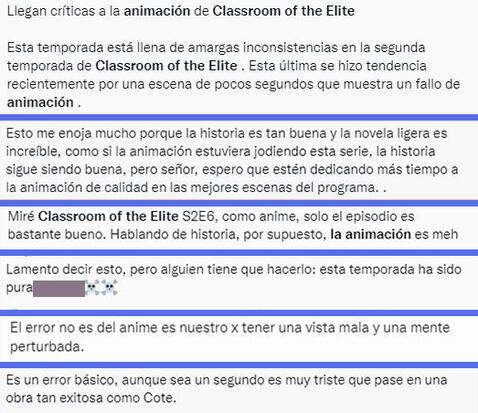 La temporada 2 de Classroom of the Elite recibe críticas por su animación y  forma de adaptar la historia