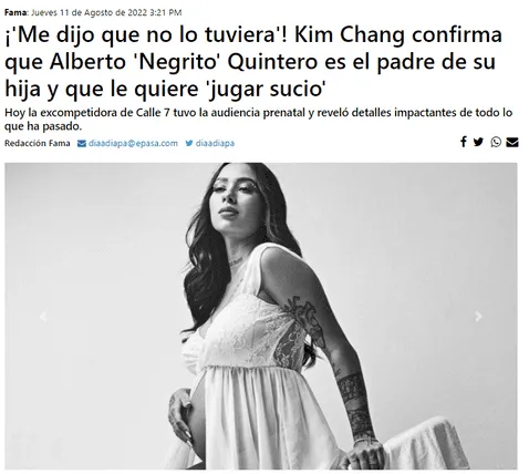 Ex chica reality afirma que Alberto Quintero, jugador de Universitario de Deportes, es el padre de su hija | Calle 7 | Kim Chang