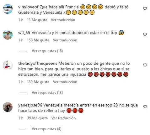 Algunos usuarios se lamentaron luego de que Miss Venezuela no clasificó al top 20. Foto: Instagram.   