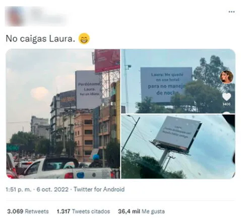 Desconocido alquila paneles publicitarios para buscar el perdón de su pareja: “Por favor, regresa”