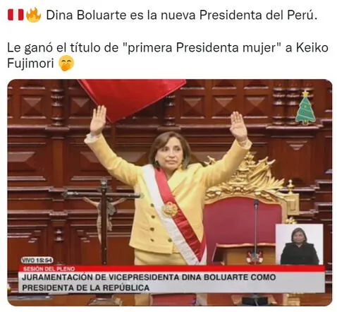Dina Boluarte se convierte en la primera mujer en gobernar el Perú y usuarios reaccionan así