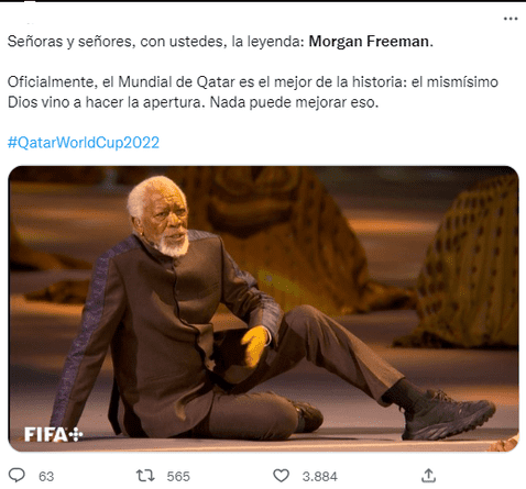 Morgan Freeman causó emoción en la inauguración del Mundial: 