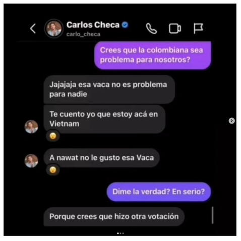  Carlos Checa sobre miss Grand Colombia 2023. Foto: La Diabla Universal Instagram<br><br>  