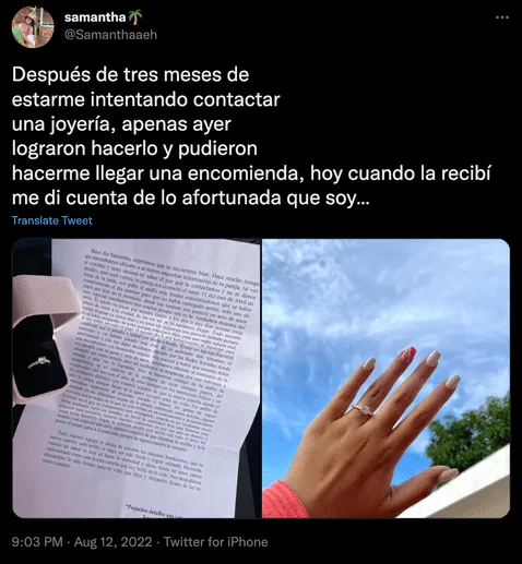 Viral: joyería busca a joven para entregar anillo de compromiso de su novio muerto