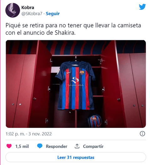Shakira y Piqué: la verdad detrás de la camiseta del Barcelona con el  nombre de Shakira que el futbolista se habría negado a usar | despedida de  Piqué | Piqué se retira