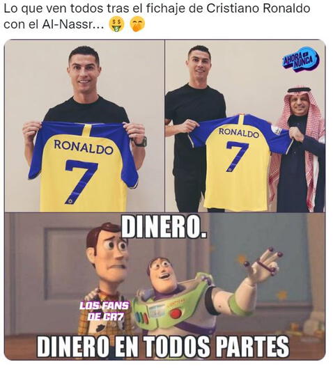 Cristiano Ronaldo confirmó su llegada al club árabe Al-Nassr y usuarios reaccionan con crueles memes