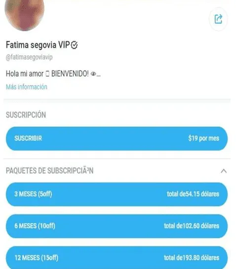 ¿Cuánto ganaría al mes Fátima Segovia por su contenido en OnlyFans?