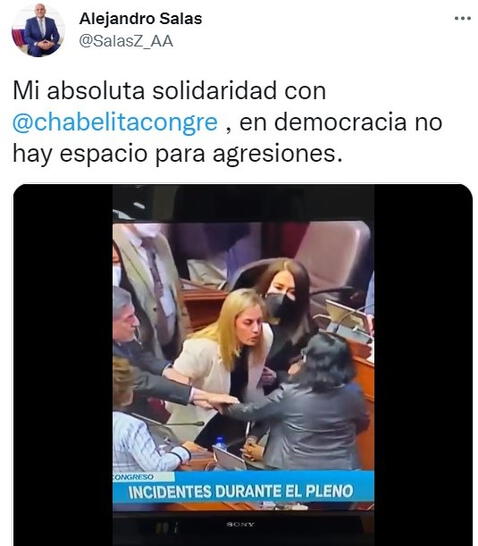 Políticos peruanos rechazan actitud de María del Carmen Alva y se solidarizan con Isabel Cortez