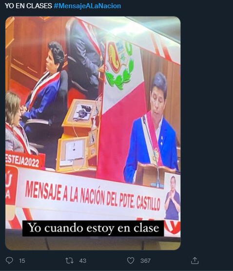 memes del mensaje a la nacion de Pedro Castillo