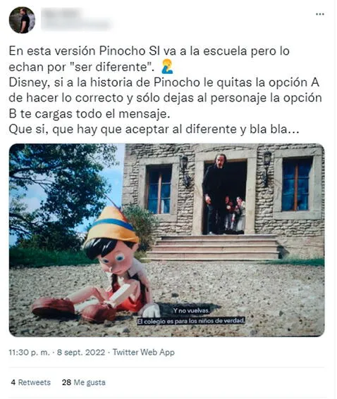 Pinocho es arrollada por la crítica de los fans en redes sociales 