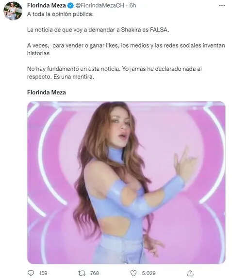 ¿Florinda Meza denunciará a Shakira por hacer 