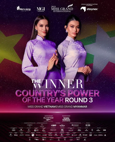  Miss Grand Vietnam y miss Grand Myanmar disputan para ganar el Country's Power of the Year. Foto: MGI/Instagram<br><br>    