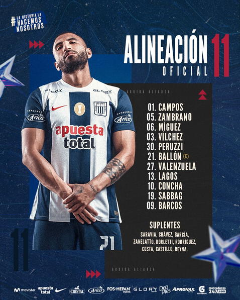 El 11 de Alianza Lima. Foto: X/Alianza Lima   