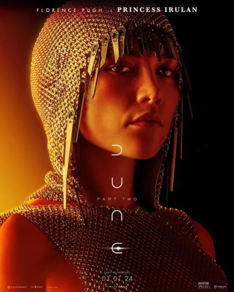  Poster de Florence Pugh en 'Dune, parte dos'. Foto: DUNE/Instagram<br><br>    