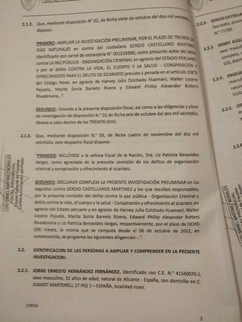 Documents of the interventions to those involved in the case of a criminal organization. Photo: Public Ministry Documents of the interventions to those involved in the case of a criminal organization. Photo: Public Ministry