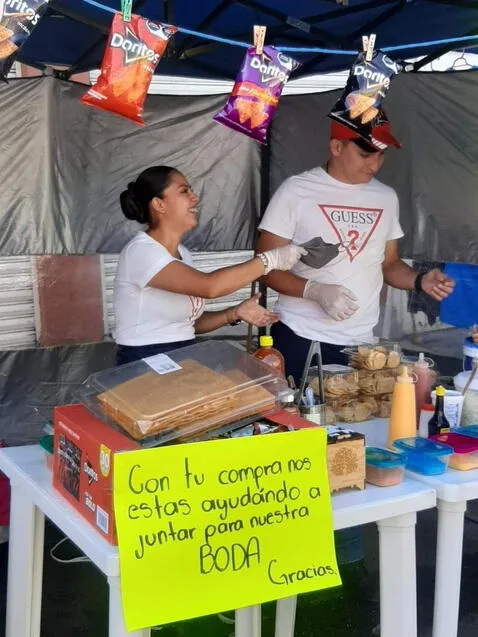 ¡La fuerza del amor! Pareja emprendedora se hace viral al vender juntos para lograr pagar su boda soñada