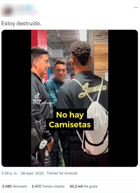 TikTok: Futbolista jamaiquino pidió una camiseta de Argentina, pero se fue con las manos vacías