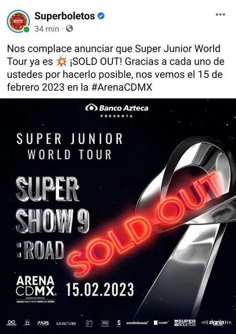 Super Junior en México: fans logran hacer SOLD OUT a pocas horar de liberarse las entradas