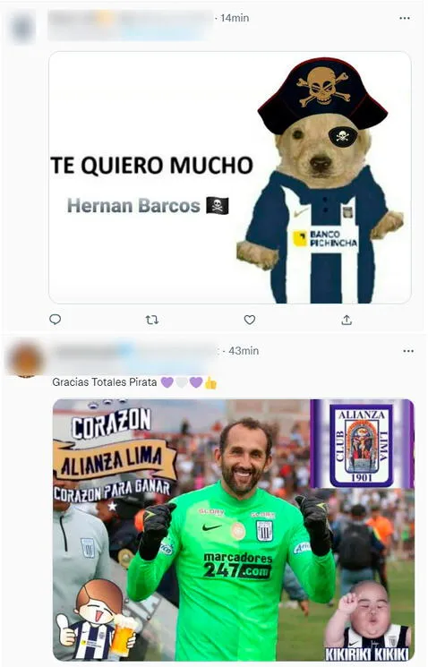 Hernán Barcos fue el arquero de Alianza Lima y estallaron los memes en redes sociales