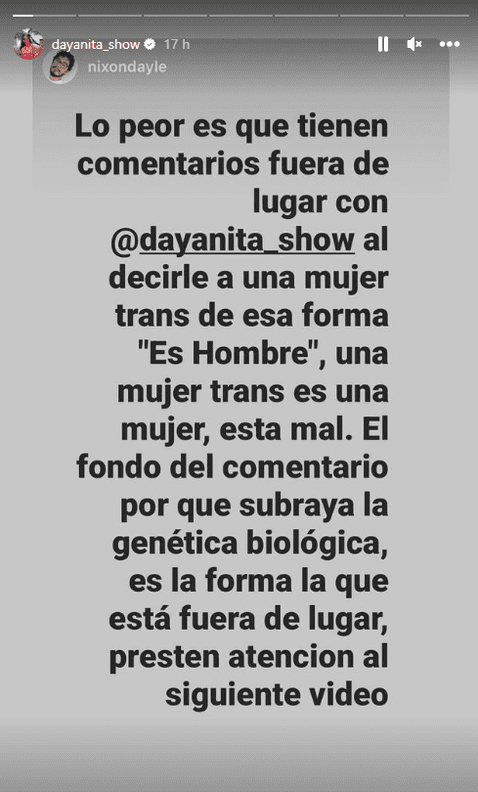 Dayanita rechaza comentarios transfóbicos del Dr. Steve Díaz al no reconocer su identidad de género